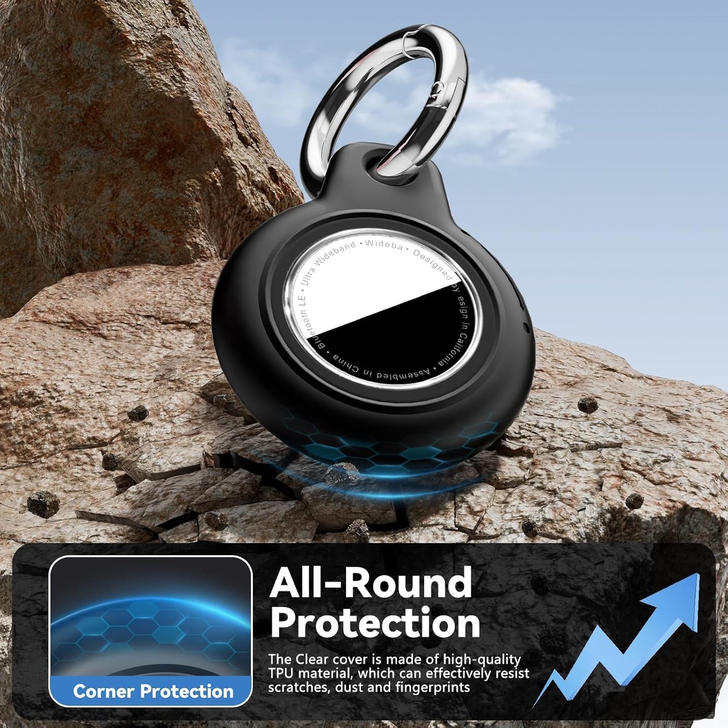 Upgrade Waterproof Airtags Holder with Apple Airtags Keychain, Anti-Scratch & Shock Men'S Women'S Keyrings & Keychains