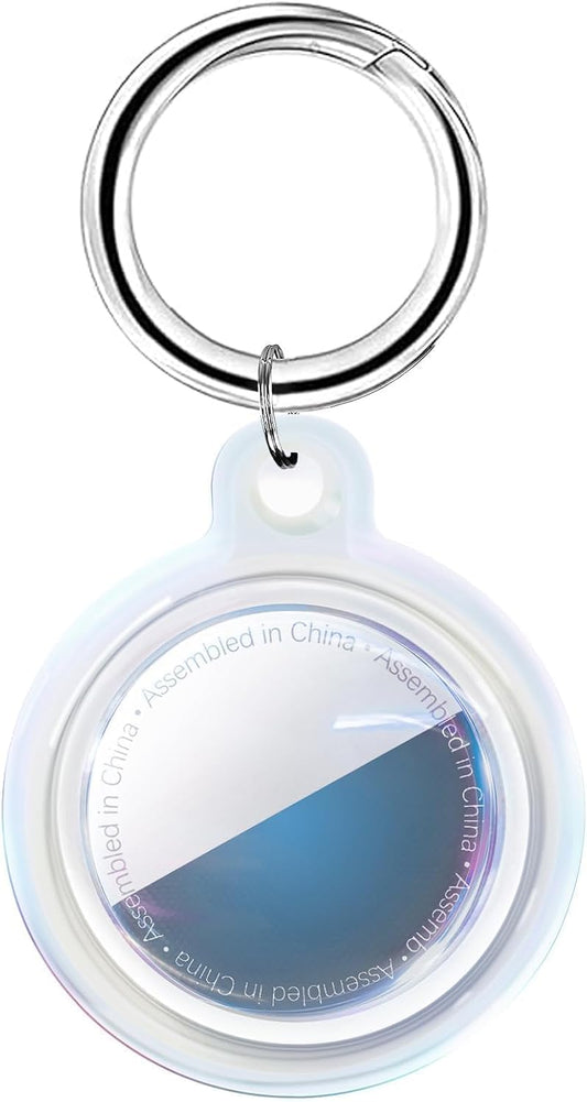 IPX8 Waterproof for Apple for Airtag Holder, for Airtag Keychain, for Air Tag Case GPS Item Finders Accessories, Anti-Scratch Full Body Protective for Air Tags Holder,Clear Colorful