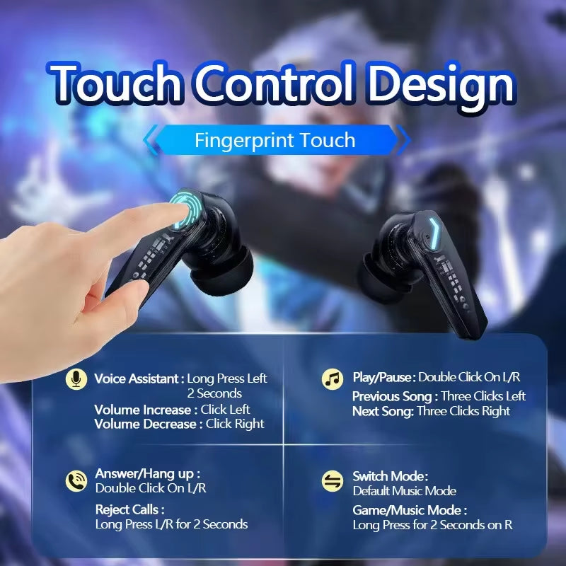 Genuine  GM2 Pro Bluetooth Earphones Gaming Low Latency In-Ear Wireless Headphones Dual Mode Music Sport Earbuds Headsets