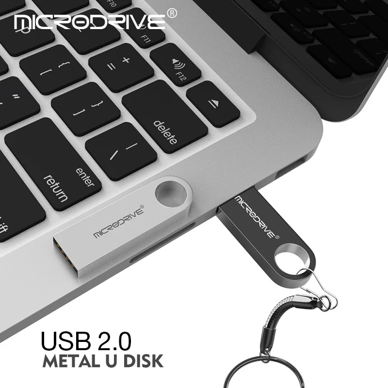 High Speed Memoria Flash Drive 8GB 32GB Pendrive 128GB 64GB Waterproof Pen Drive Flash Usb 2.0 Metal Stick Key Custom Logo