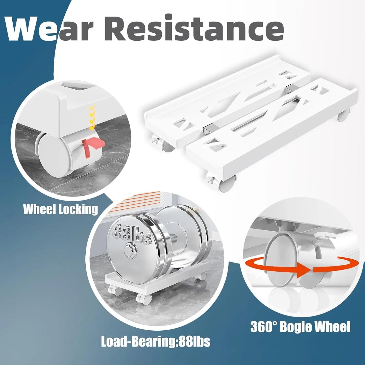 Adjustable Mobile CPU Stand, Ventilated Computer Tower Stand PC Tower Stand with 4 Caster Wheels Fits Most PC, under Desk Holder