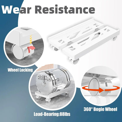 Adjustable Mobile CPU Stand, Ventilated Computer Tower Stand PC Tower Stand with 4 Caster Wheels Fits Most PC, under Desk Holder