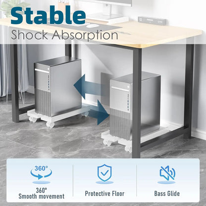 Adjustable Mobile CPU Stand, Ventilated Computer Tower Stand PC Tower Stand with 4 Caster Wheels Fits Most PC, under Desk Holder
