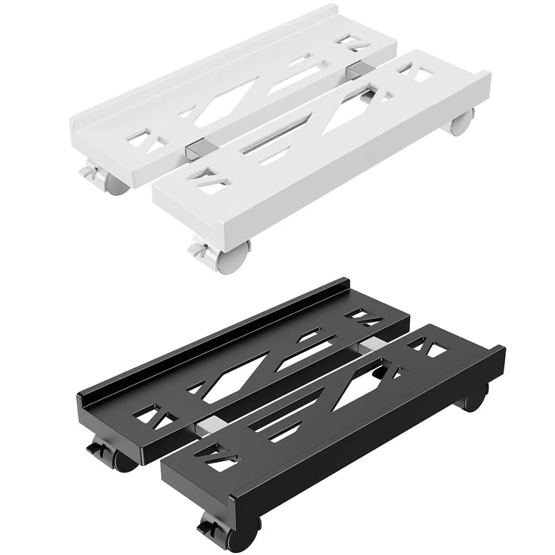 Adjustable Mobile CPU Stand, Ventilated Computer Tower Stand PC Tower Stand with 4 Caster Wheels Fits Most PC, under Desk Holder